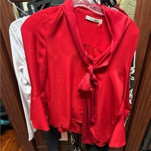 Alice + Olivia Vibrant Red Blouse